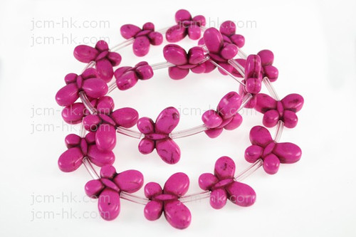15x20mm Pink Magnesite Butterfly Beads 15.5" [t429f]