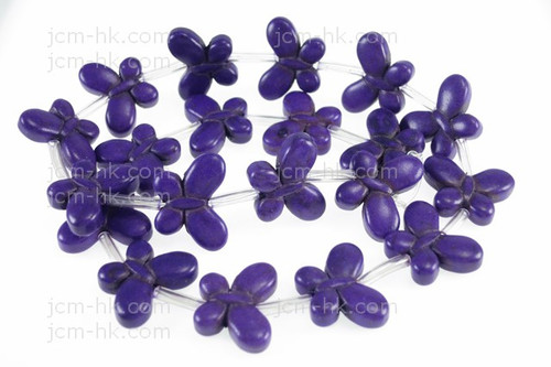 15x20mm Purple Magnesite Butterfly Beads 15.5" [t429p]