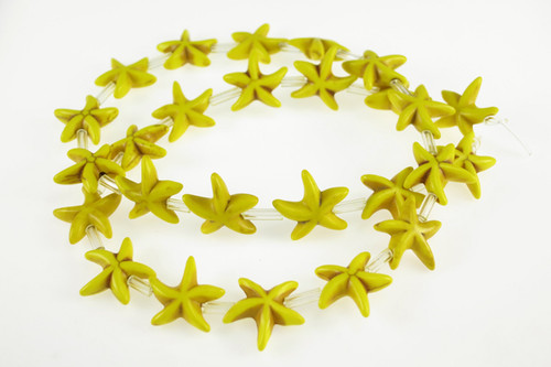 15mm Yellow Magnesite Star Fish Beads 15.5" [t451y]