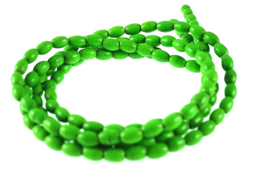 4x6mm Green Magnesite Rice Beads 15.5" [t521g]