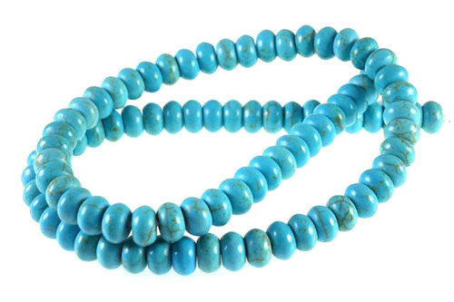 4mm Blue Magnesite Rondelle Beads 15.5" [t531b]