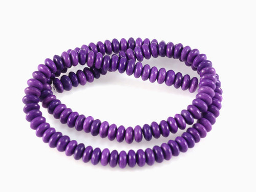 6mm Purple Magnesite Rondelle Beads 15.5" [t532p]