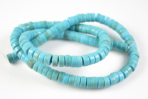 4mm Blue Magnesite Heishi Beads 15.5" [t545b]