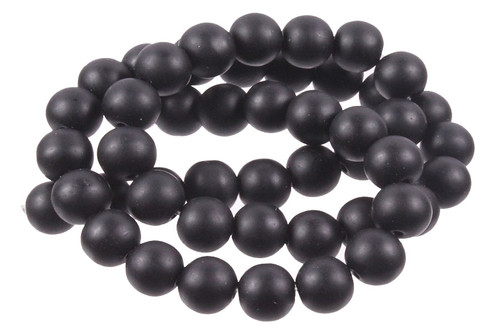 6mm Matte Black Onyx Round Beads 15.5" [6b65m]