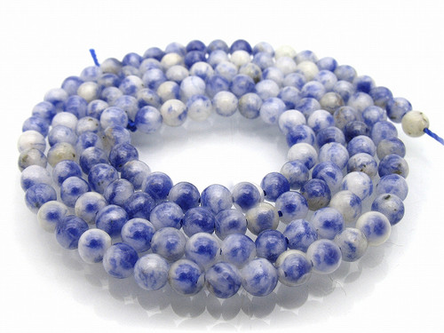 6mm Denim Lapis Round Beads 15.5" natural [6b27]