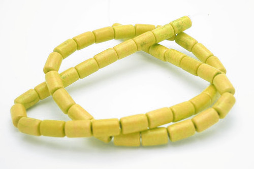 4x4mm Yellow Magnesite Tube Beads 15.5" [t541y]