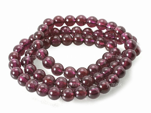 5-6mm Garnet Round Beads 15.5" natural [6m2]