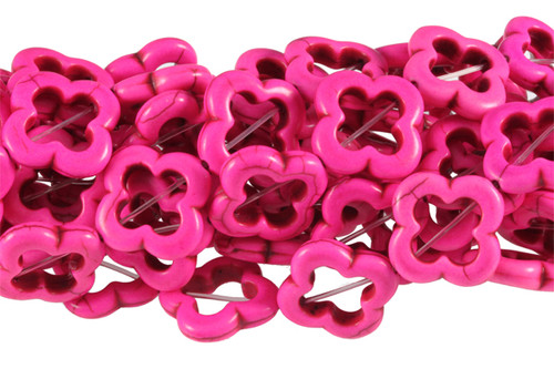 20x20mm Pink Magnesite Star Flower Beads 15.5" [t351f]