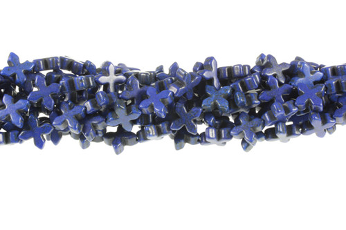 15x15mm Lapis Magnesite Snowflake Beads 15.5" [t356l]