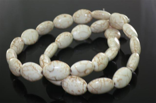 12x16mm White Magnesite Pear Beads 15.5" [t361w]