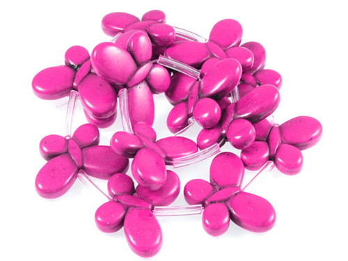 25x35mm Pink Magnesite Butterfly Beads 15.5" [t363f]