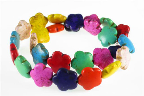 15mm Mix Magnesite Flower Beads 15.5" [t369x]