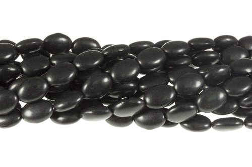 13x18mm Black Magnesite Oval Beads 15.5" [t381k]