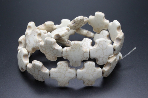 15x15mm White Magnesite Plus Beads 15.5" [t391w]