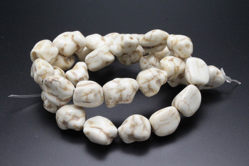 10-12mm White Magnesite Nugget Beads 15.5" [t400w]