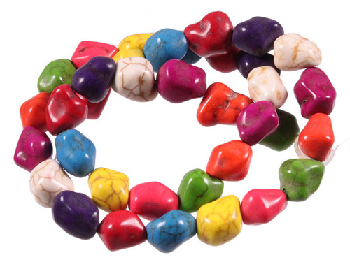 10-12mm Mix Magnesite Nugget Beads 15.5" [t400x]