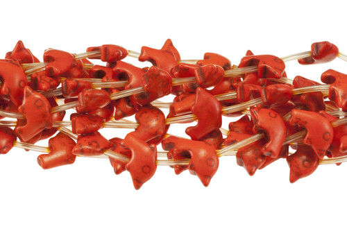15x20mm Orange Magnesite Dolphin Beads 15.5" [t402h]