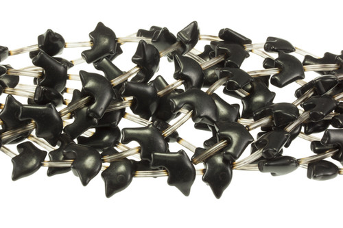 15x20mm Black Magnesite Dolphin Beads 15.5" [t402k]