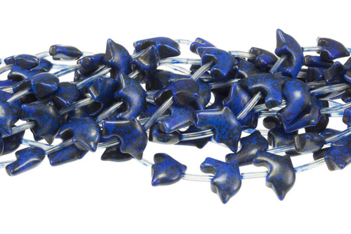 15x20mm Lapis Magnesite Dolphin Beads 15.5" [t402l]