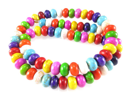 12mm Mix Magnesite Rondelle Beads 15.5" [t405x]