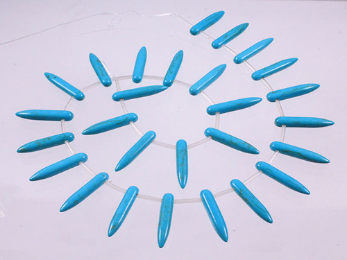 25x5mm Blue Magnesite Egyptian Stick Beads 14pcsper set [t430b]
