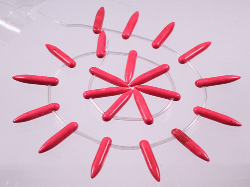 25x5mm Pink Magnesite Egyptian Stick Beads 14pcs per set [t430f]