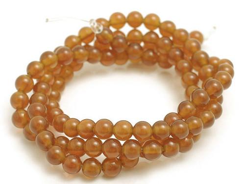 6mm Apricot Jade Round Beads 15.5" natural [6b5h]