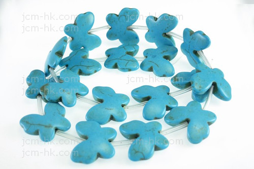 18x20mm Blue Magnesite Butterfly Beads 15.5" [t452b]