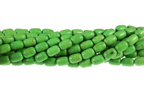8x12mm Green Magnesite Drum Beads 15.5" [t454g]