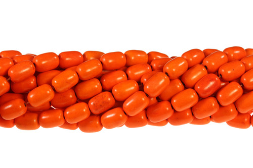 8x12mm Orange Magnesite Drum Beads 15.5" [t454h]