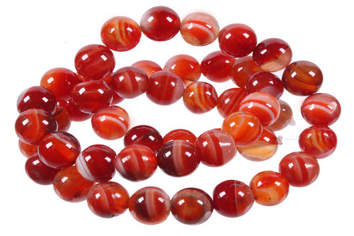 6mm Red Stripe Agate Round Beads 15.5" heated [6f20]