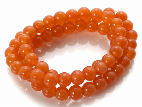 6mm Apricot Jade Round Beads 15.5" natural [6c59]