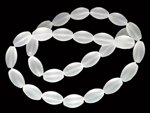 8x14mm Matte Crystal Rice Beads 15.5" synthetic [u74a5m]