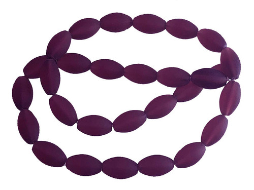8x14mm Matte Amethyst Rice Beads 15.5" synthetic [u74a6m]