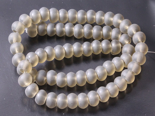 8mm Matte Smoky Topaz Abacus Beads 15.5" synthetic [u76a8m]