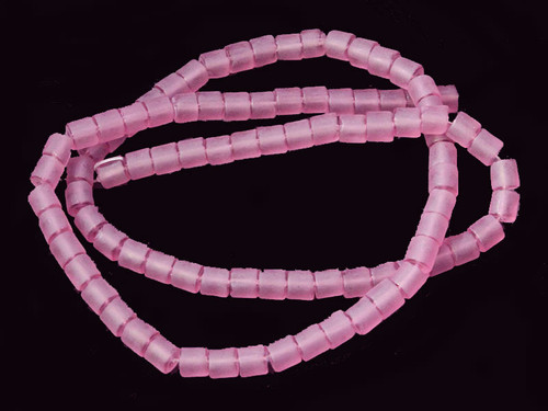 4x4mm Matte Amethyst Tube Beads 15.5" synthetic [u77a6m]