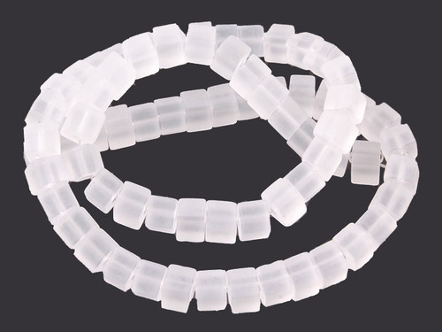 6x6mm Matte Crystal Cube Beads 15.5" synthetic [u79a5m]