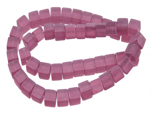 6x6mm Matte Amethyst Cube Beads 15.5" synthetic [u79a6m]