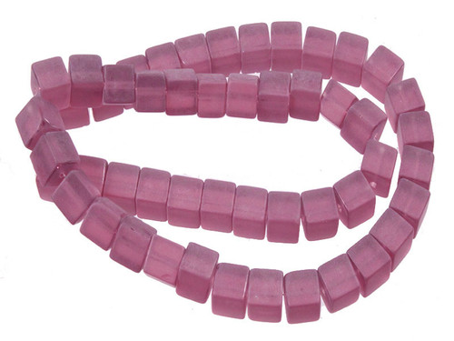 8x8mm Matte Amethyst Cube Beads 15.5" synthetic [u80a6m]