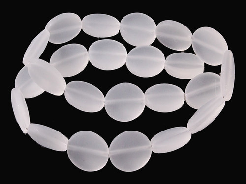 14mm Matte Crystal Puff Coin Beads 15.5" synthetic [u82a5m]