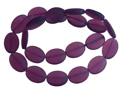 13x18mm Matte Amethyst Puff Oval Beads 15.5" synthetic [u84a6m]