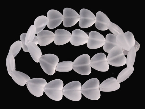 14mm Matte Crystal Puff Heart Beads 15.5" synthetic [u85a5m]