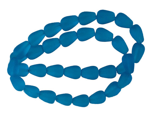 8x12mm Matte Aquamarine Tear Drop Beads 15.5" synthetic [u88a34m]