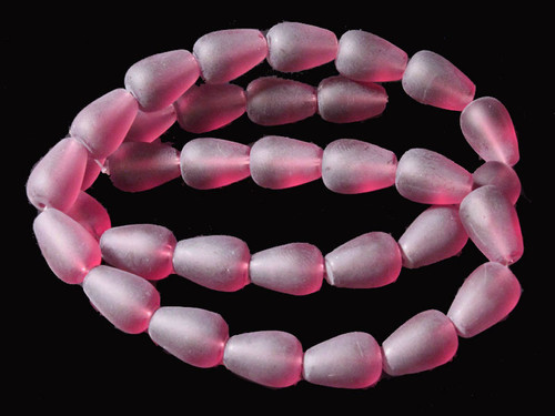 8x12mm Matte Amethyst Tear Drop Beads 15.5" synthetic [u88a6m]