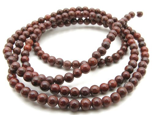 6mm Poppy Jasper Round Beads 15.5" natural [6b22]