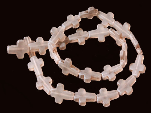 12x16mm Matte Smoky Topaz Cross Beads 15.5" synthetic [u89a8m]