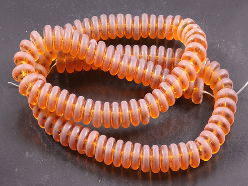 8mm Matte Topaz Rondelle Beads 15.5" synthetic [u90a7m]