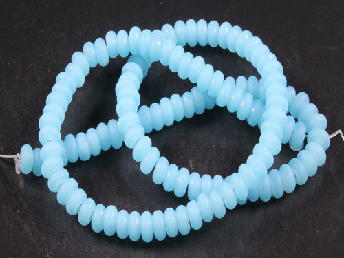 6mm Matte Aqua Quartz Rondelle Beads 15.5" synthetic [u93a70m]