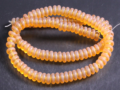 6mm Matte Topaz Rondelle Beads 15.5" synthetic [u93a7m]