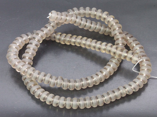 6mm Matte Smoky Topaz rondelle Beads 15.5" synthetic [u93a8m]